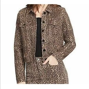 ⭐️3️⃣ for $20 ⭐️ William Rast  Lenna Denim Cheetah Print Trucker Jean Jacket